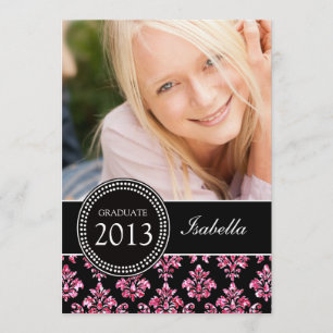 MEESTAL FOTO-AFSTUDEERDER INVITE   PINK GLITTER DA KAART