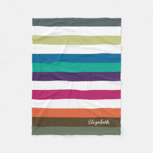 Meestal gebold regenbooggrote horizontale strepen  fleece deken