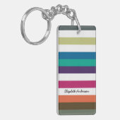 Meestal gebold regenbooggrote horizontale strepen  sleutelhanger (Voorkant Links)