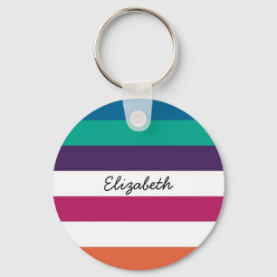Meestal gebold regenbooggrote horizontale strepen  sleutelhanger
