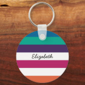 Meestal gebold regenbooggrote horizontale strepen  sleutelhanger (Voorkant)