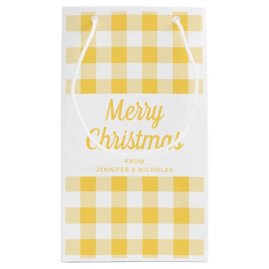 Meestal geel kerstfeest klein cadeauzakje (Achterkant)