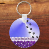 Meestal Gepersonaliseerd u Dog Paw Print en Glitte Sleutelhanger (Voorkant)