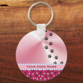 Meestal Gepersonaliseerd u Dog Paw Print en Glitte Sleutelhanger (Voorkant)