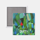 "Meestal groenen" Abstracte Dishwasher Status Magn Magneet (Voorkant / Achterkant)