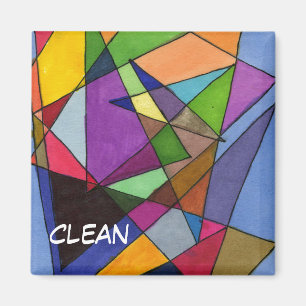 "Meestal handboeken" Abstracte afwasmachine Magnet