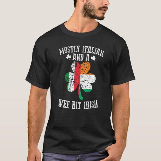 Meestal Italiaanse Wee Bit Iers Italië St Patricks T-shirt (Voorkant)