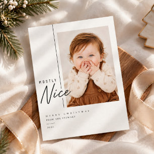 Meestal leuk minimalistisch knuffel baby kerstkaar feestdagenkaart