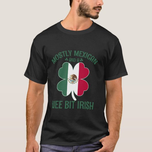 Meestal Mexicaans en we beet Ierse Shamrock Mexico T-shirt (Voorkant)