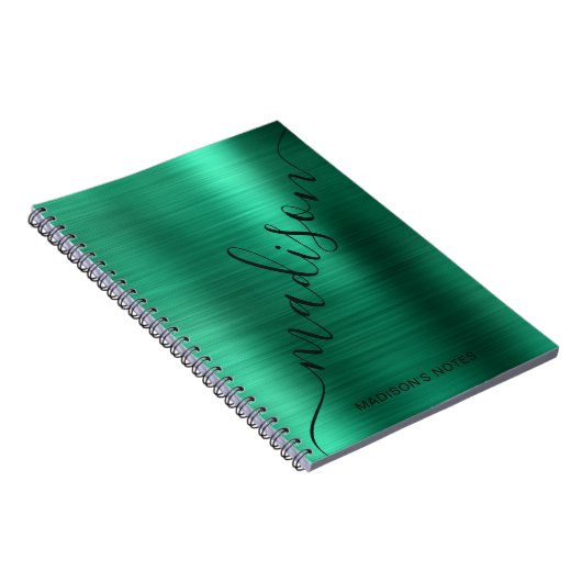 Meestal moderne groene monogram handtekening notitieboek (Rechterzijde)