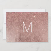 Meestal moderne Roos Gold Glitter Folie Bespaar de Save The Date (Achterkant)