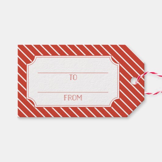 Meestal mooie rode streep kerstcadeau Label Cadeaulabel (Voorkant (Horizontaal))