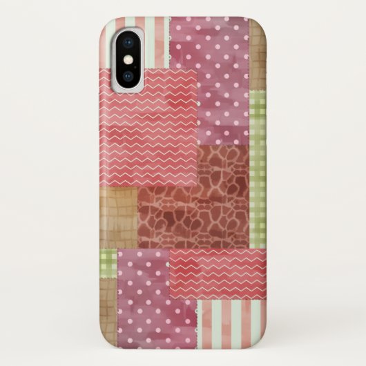Meestal patchwork-landstijl kantelblokpatroon Case-Mate iPhone case (Achterkant)