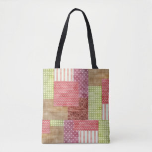 Meestal patchwork-landstijl kantelblokpatroon tote bag