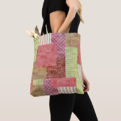 Meestal patchwork-landstijl kantelblokpatroon tote bag (Dichtbij)