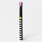 MEESTAL PINK GREEN BLACK STRIPES iPHONE 5 HOESJE (Achterkant/links)