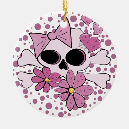 Meestal Punk schedel Keramisch Ornament (Voorkant)
