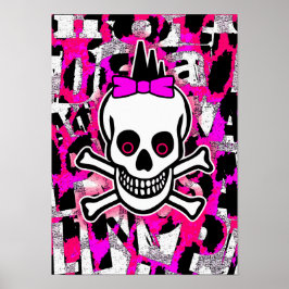 Meestal Punk schedel Poster