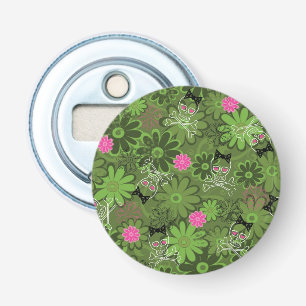 Meestal Punk Skulls op de achtergrond van de Vloer Button Flesopener
