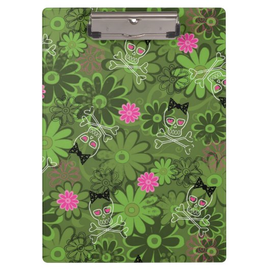 Meestal Punk Skulls op de achtergrond van de Vloer Klembord (Voorkant)