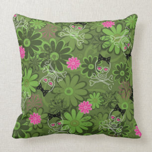 Meestal Punk Skulls op de achtergrond van de Vloer Kussen