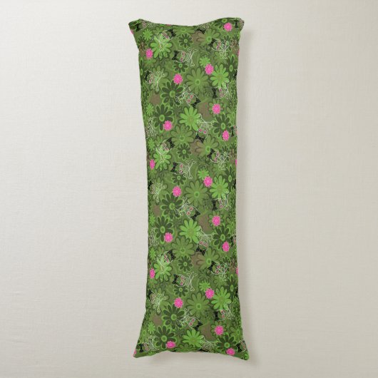 Meestal Punk Skulls op de achtergrond van de Vloer Lichaamskussen (Voorkant Verticaal)