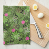 Meestal Punk Skulls op de achtergrond van de Vloer Theedoek (Quarter Fold)