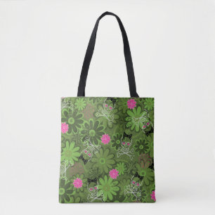 Meestal Punk Skulls op de achtergrond van de Vloer Tote Bag