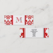 MEESTAL RODE DAMASKPATROON 2 UW INITIAAL MINI VISITEKAARTJE (Voorkant / Achterkant)