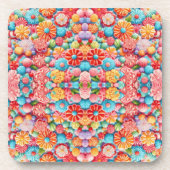 Meestal roze bloemmotief ontwerp bier onderzetter (Voorkant)