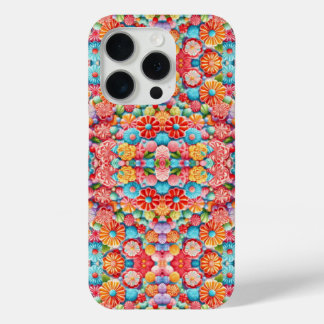 Meestal roze bloemmotief ontwerp iPhone 15 pro case