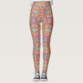 Meestal roze bloemmotief ontwerp leggings (Voorkant)