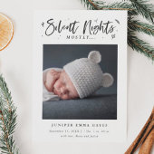 Meestal Silent Night Baby Photo Birth Aankondiging