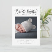 Meestal Silent Night Baby Photo Birth Aankondiging (Staand voorkant)