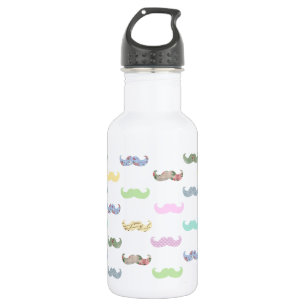 Meestal snor-patroon waterfles