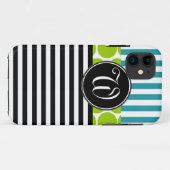 MEESTAL TURQUOISE GREEN ZWARTE STRIPES iPHONE 5 HO Case-Mate iPhone Case (Achterkant (horizontaal))