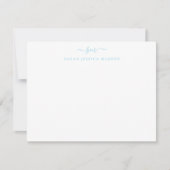 Meestal twee monogram handmatige baby Blue Notitiekaartje (Voorkant)