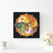 MEESTAL VAN DE STROMEN Gele zwarte Fantastische br Vierkante Klok (Huis)