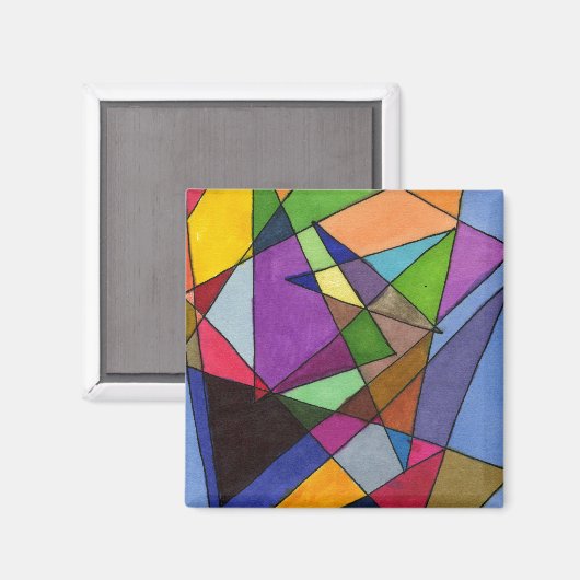 "Meestal werkt" Abstract Art Magnet (Voorkant / Achterkant)