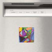 "Meestal werkt" Abstract Art Magnet (Insitu (Vaatwasser))