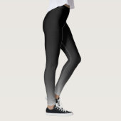 Meestal zwart naar grijs ombre gradiënt vervagen leggings (Rechts)