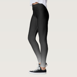 Meestal zwart naar grijs ombre gradiënt vervagen leggings