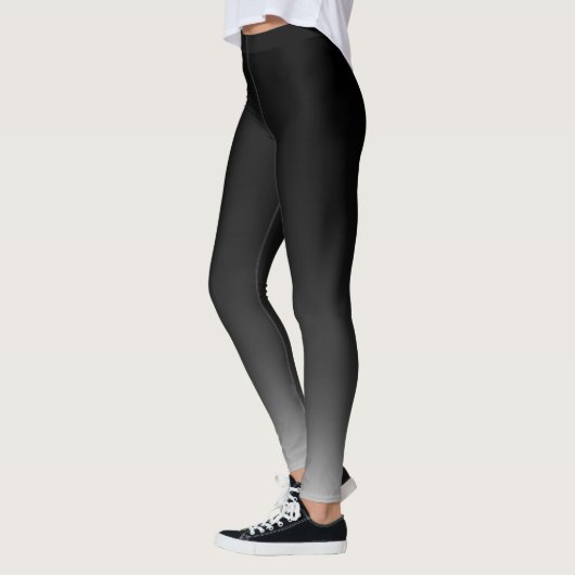 Meestal zwart naar grijs ombre gradiënt vervagen leggings (Links)