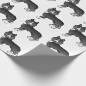 Meestal zwart Siberian Husky Cute Dog Pattern Cadeaupapier (Hoek)