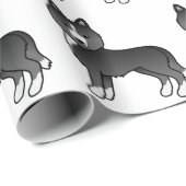 Meestal zwart Siberian Husky Cute Dog Pattern Cadeaupapier (Rol Hoek)