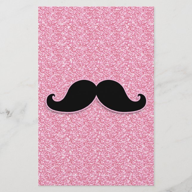 MEESTAL ZWARTE MUSTACHE PINK GLITTER AFGEDRUKT (Voorkant)