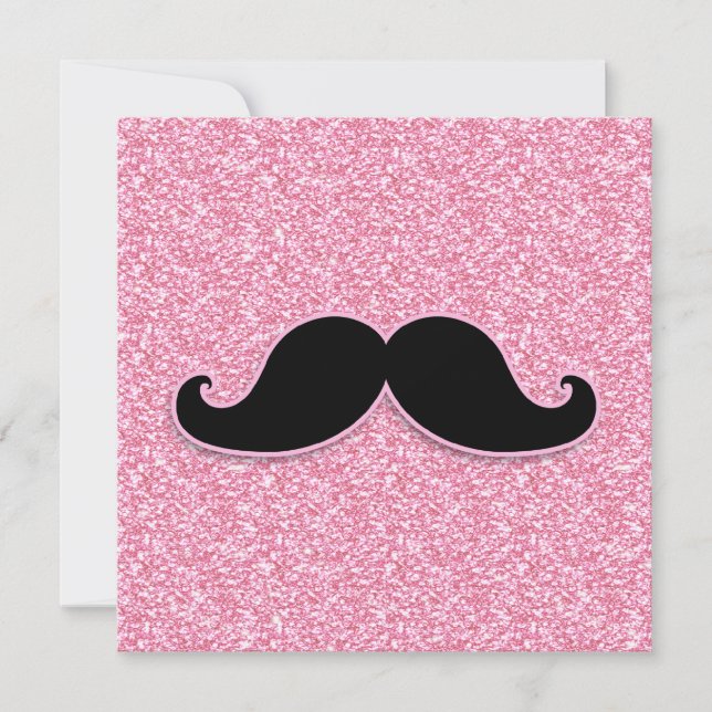 MEESTAL ZWARTE MUSTACHE PINK GLITTER AFGEDRUKT (Voorkant)