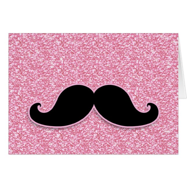 MEESTAL ZWARTE MUSTACHE PINK GLITTER AFGEDRUKT (Voorkant Horizontaal)