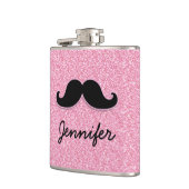 MEESTAL ZWARTE MUSTACHE PINK GLITTER AFGEDRUKT HEUPFLES (Links)