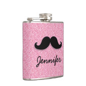 MEESTAL ZWARTE MUSTACHE PINK GLITTER AFGEDRUKT HEUPFLES (Rechts)